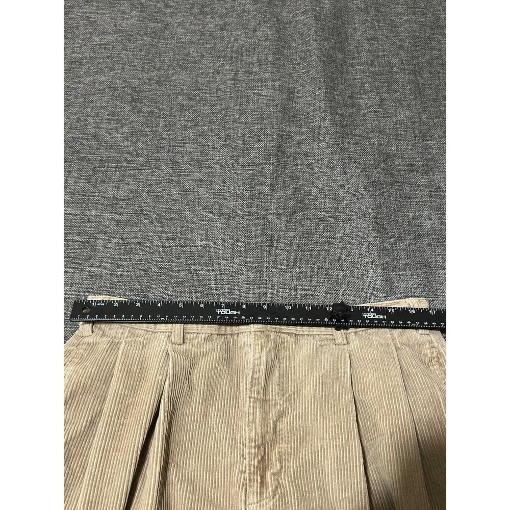 Britches Mens 35x34 Corduroy Pants Pleated Tan Khaki Cotton